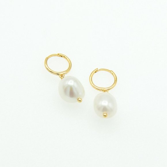 Cordelia 18K Gold Vermeil Natural Pearl Earrings - Picture 3 of 10
